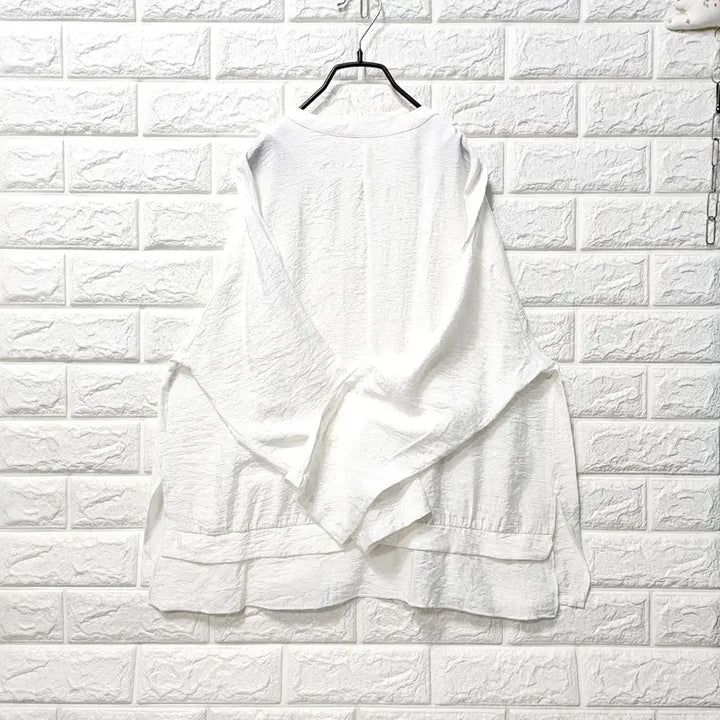[BUNJANG] White Roll-Up Sleeve Lightweight Jacket / 텍스처 얇은 자켓