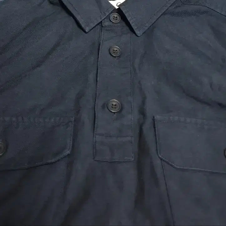 [BUNJANG] COS Utility Half Placket Button Regular Fit Long Sleeve Shirt Navy (S) / COS 유틸리티 하프 플래킷 버튼 레귤러핏 오버 긴팔셔츠 네이비 (S)