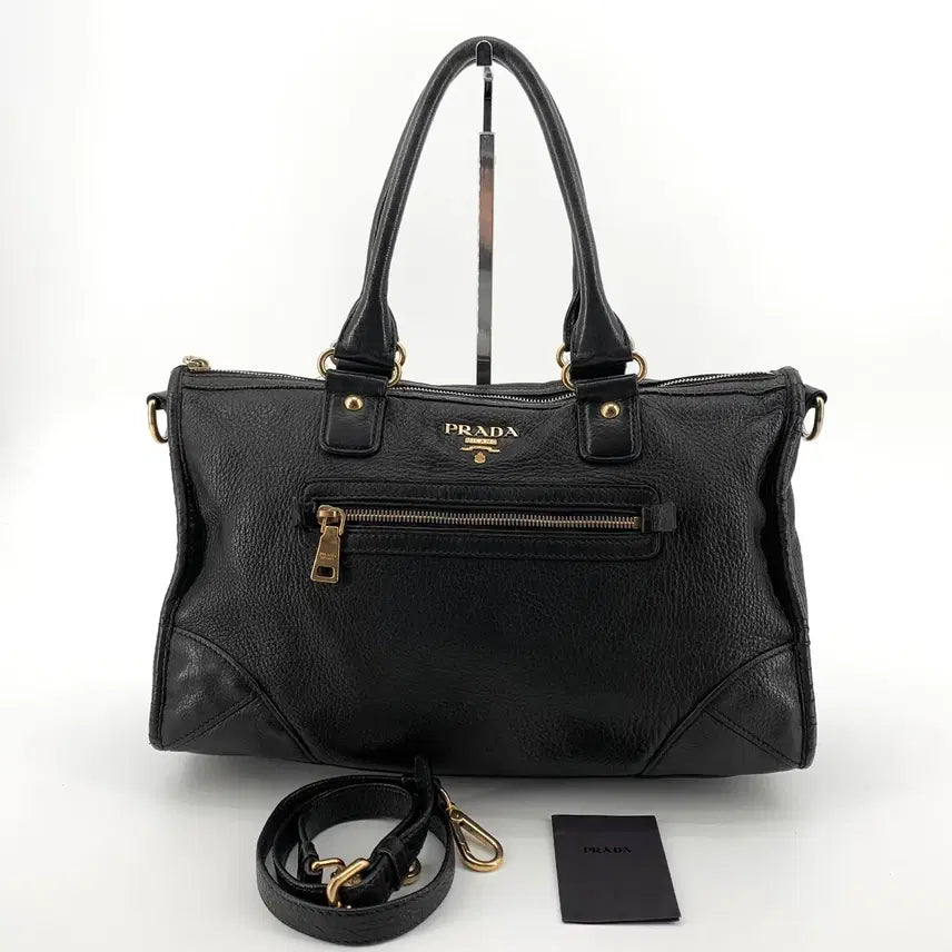 [BUNJANG] Prada Gold Hardware Moto Bag Black / 프라다 금장 모터백 블랙