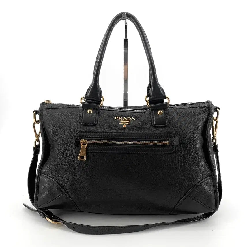 [BUNJANG] Prada Gold Hardware Moto Bag Black / 프라다 금장 모터백 블랙