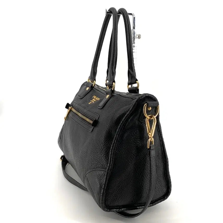 [BUNJANG] Prada Gold Hardware Moto Bag Black / 프라다 금장 모터백 블랙