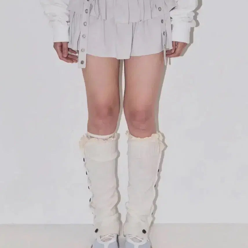 [BUNJANG] Illygo Layered Ruffle Skirt Light Gray / 일리고 캉캉 레이어드 립 스커트 라이트 그레이