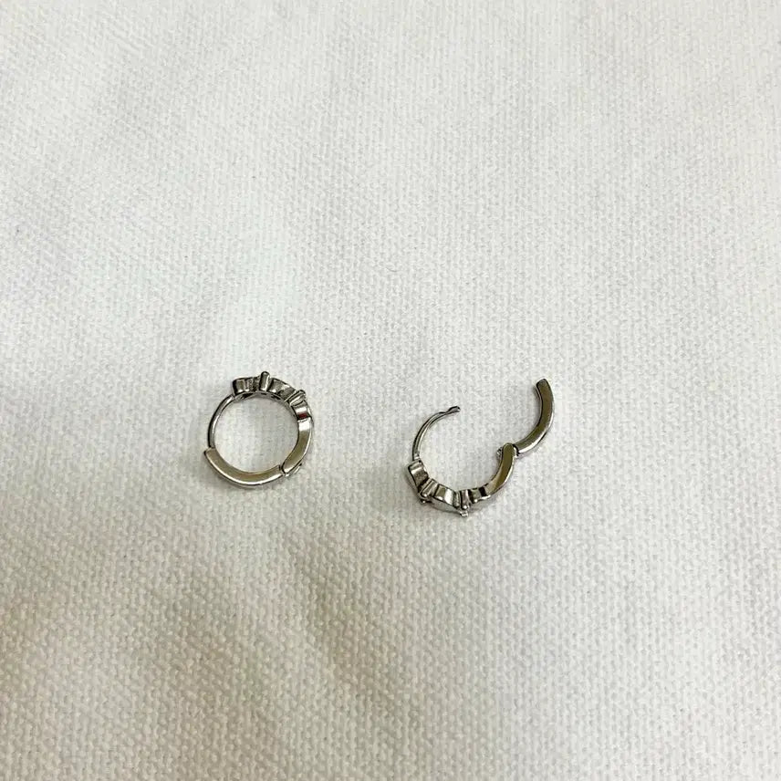 [BUNJANG] Heart Shape Ring Earrings / 새상품 하트 쉐잎 링 귀걸이