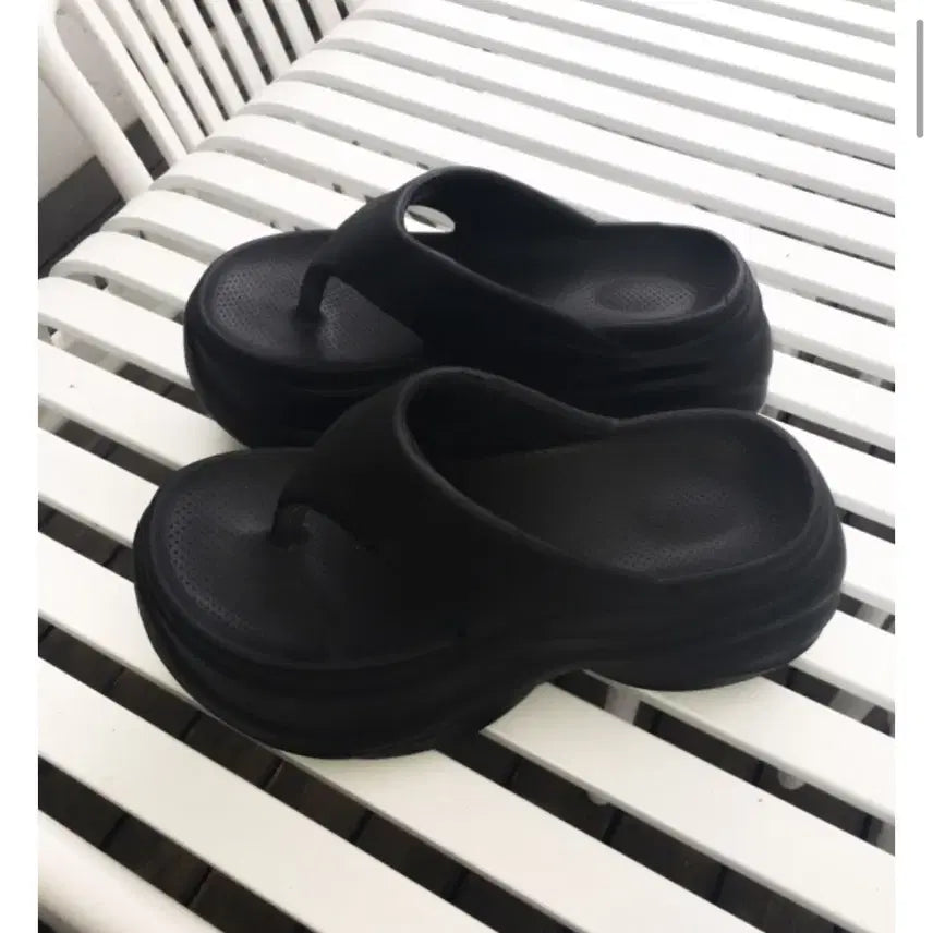 [BUNJANG] IZIZ Platform Slippers Sandals Black / 이즈이즈 Platform slippers s