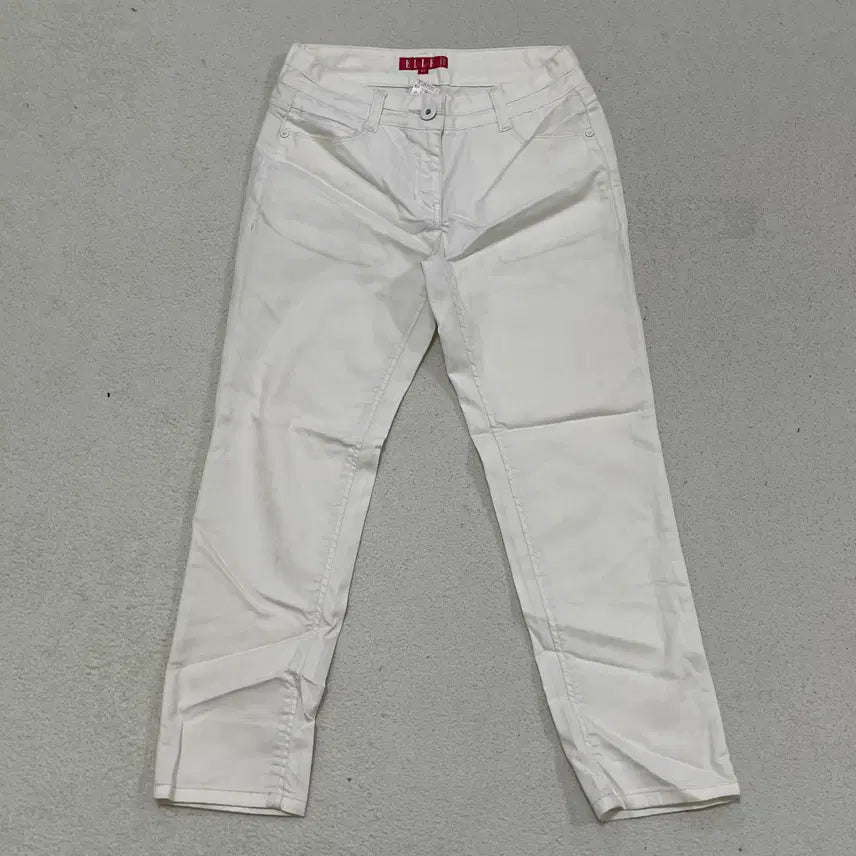 [BUNJANG] Elle Sport White Cotton Blend Pants / 67 엘르 스포츠 화이트 면혼방 바지 0330