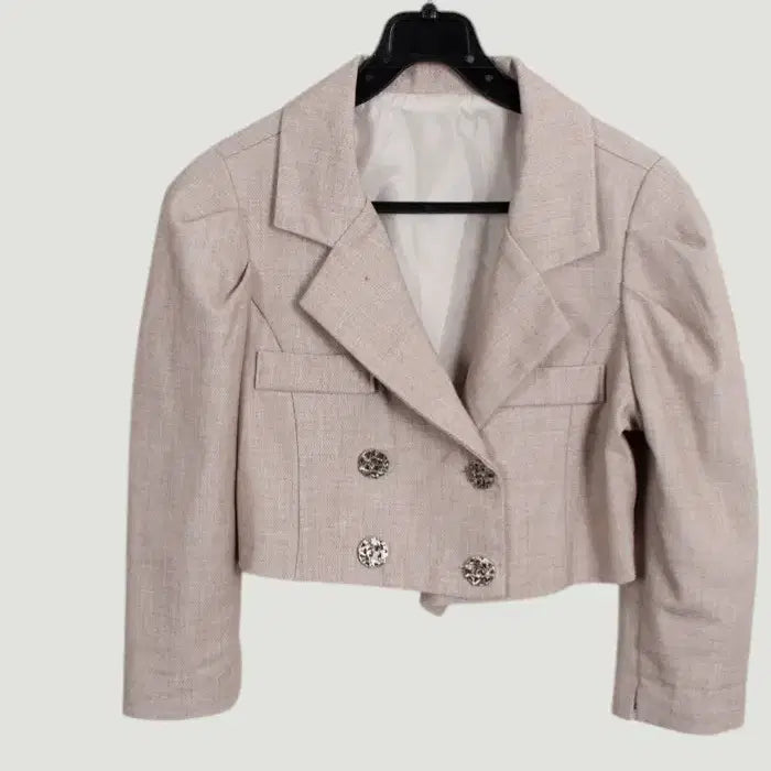 [BUNJANG] Designer Double Breasted Short Jacket / 여성55 / 디자이너 숏 심플 더블자켓BG 28-30