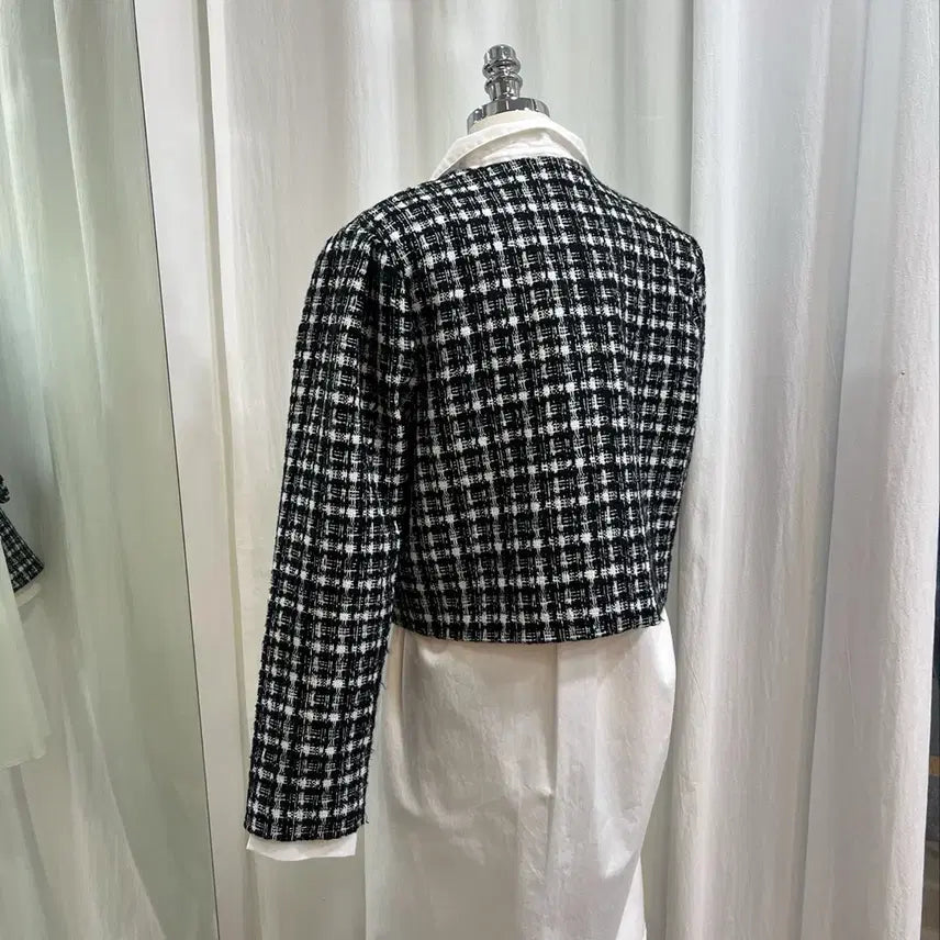 [BUNJANG] Tweed Cropped Jacket / 트위드자켓 봄자켓 노카라자켓 봄신상 체크자켓 크롭자켓