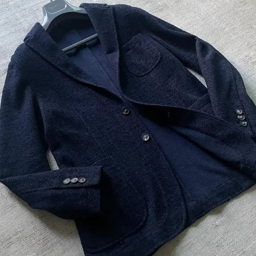 [BUNJANG] The Gigi Dark Navy Knit Jacket / 더 지지 다크네이비 니트 자켓 italy made