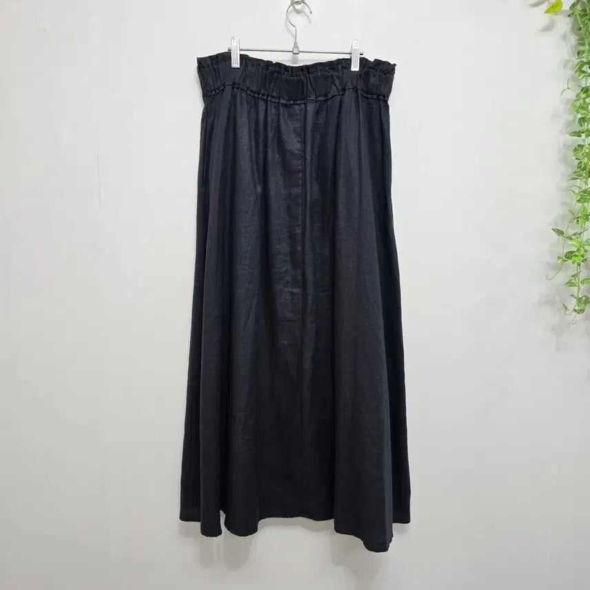 [BUNJANG] DKNY Linen Long Skirt Black / DKNY 린넨 롱 스커트