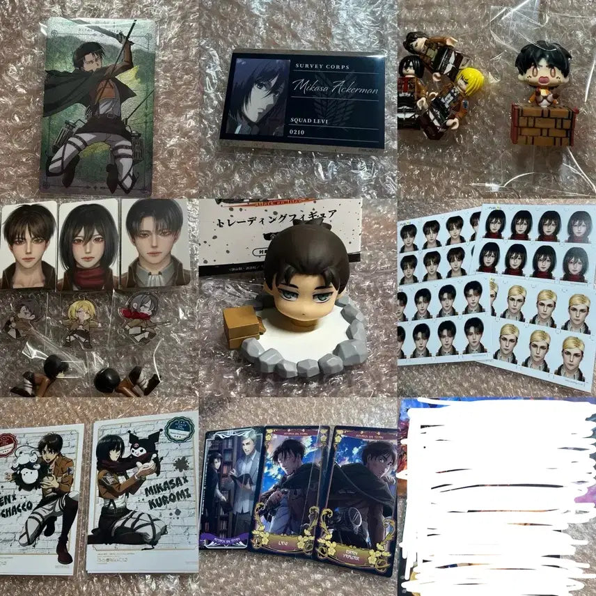 [BUNJANG] Attack on Titan Eren Mikasa Levi Bundle Figure Set / (일괄) 진격거 진격의거인 통판 포카 가챠 피규어 에렌 미카사 리바이