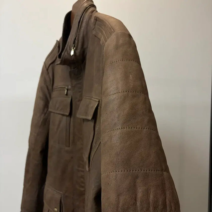 [BUNJANG] Franco Ferraro Brown Lambskin Field Jacket / (105) 프랑코 페라로 브라운 양가죽 필드자켓