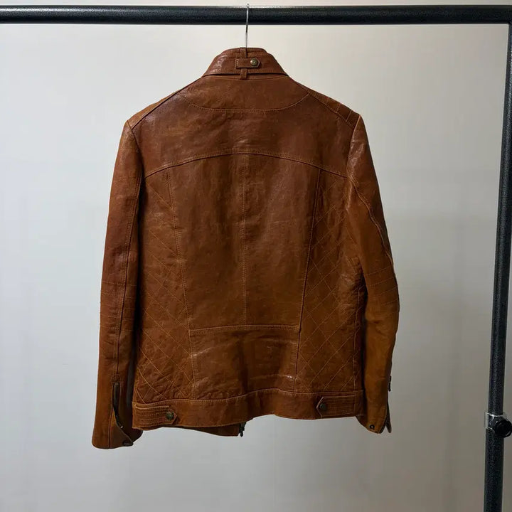 [BUNJANG] Sieg Brown Lambskin Jacket / (95) sieg 지이크 브라운 양가죽 자켓