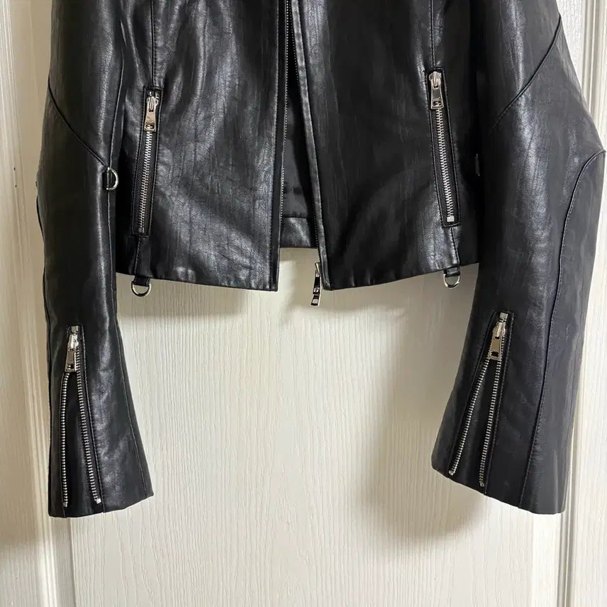 [BUNJANG] LCDC Black Leather Biker Jacket S / LCDC 엘씨디씨 블랙 레더 바이커 자켓 S