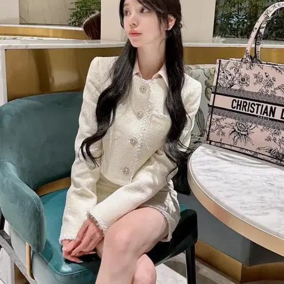 [BUNJANG] Mayyun Tweed Set (Jacket + Skirt) / 메이윤 제작 트위드 셋업(자켓+스커트)