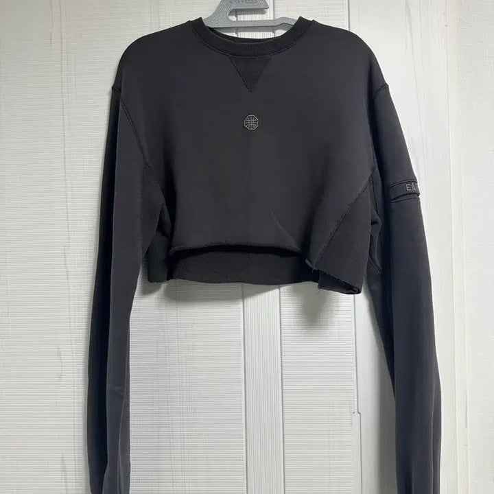 [BUNJANG] Badblood Old Effect Crop Sweatshirt Iron / 배드블러드 올드이펙트 크롭 맨투맨 아이언