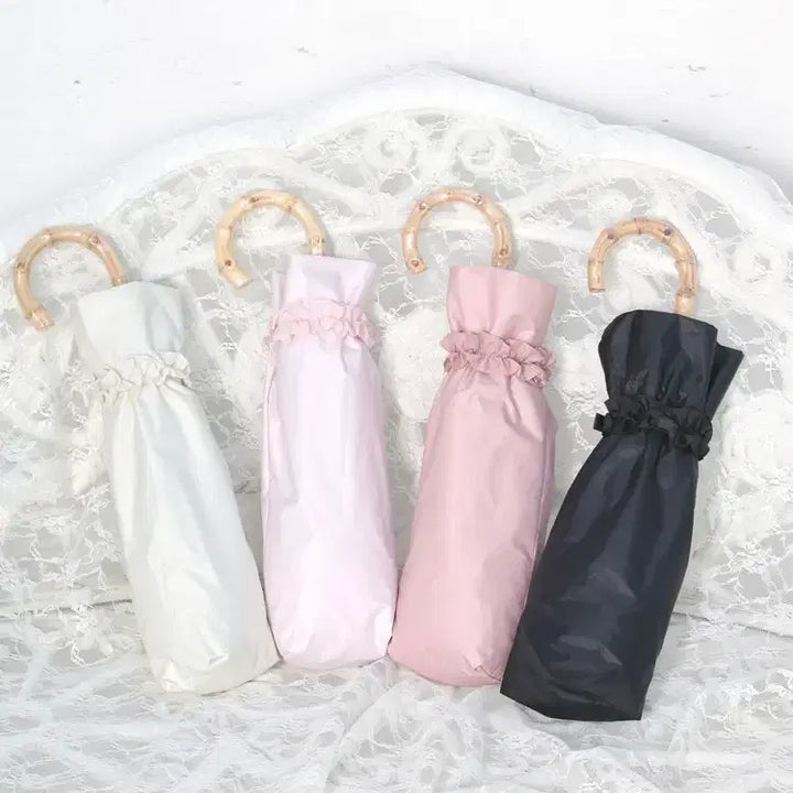 [SOLD OUT] 노에미 NOEMIE 프릴 장식 2단 접이식 양산