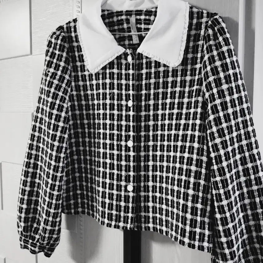[BUNJANG] Check Collar Jacket / 체크 카라 자켓 미착용
