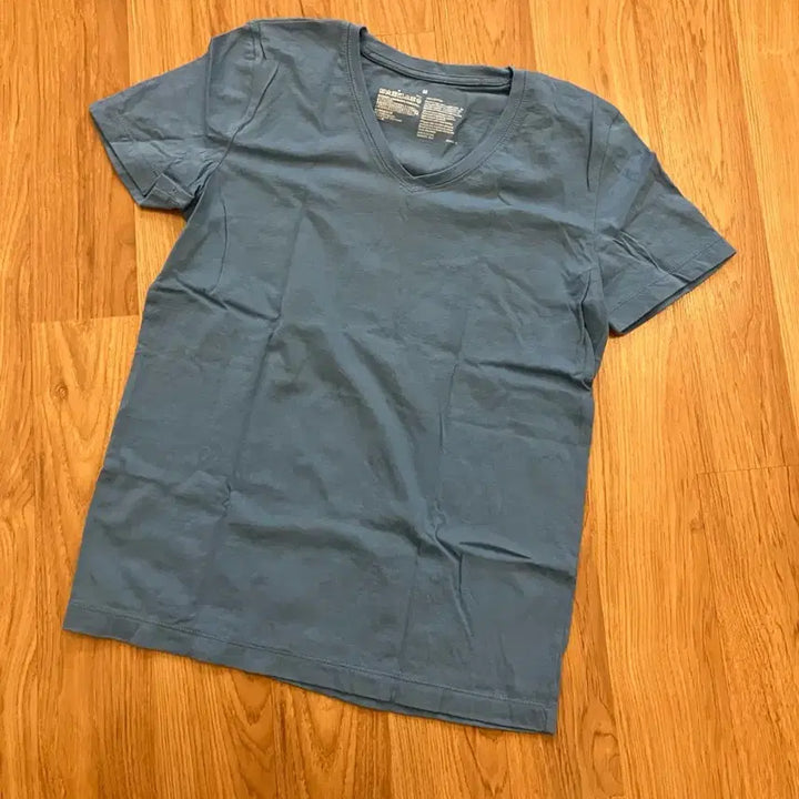 [BUNJANG] Basic V-Neck T-shirt Blue Gray / 무지 기본 반팔 티셔츠 블루그레이