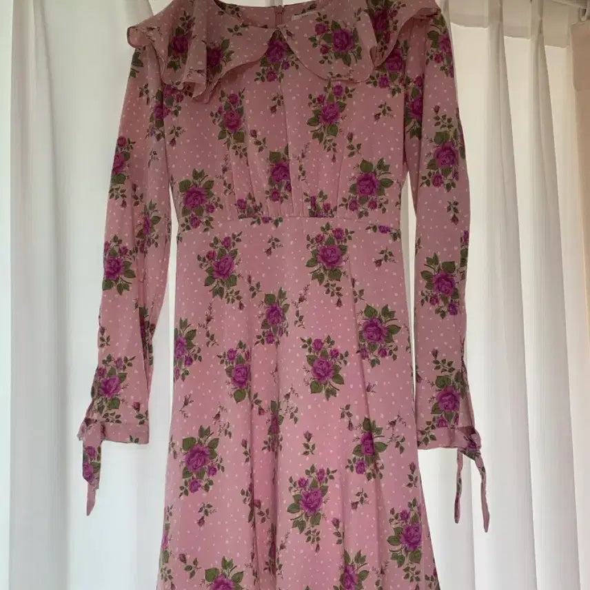 [BUNJANG] Rose Pattern Mini Dress / [착용 1회] 장미 미니 원피스