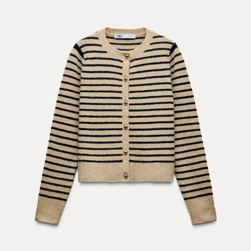 [BUNJANG] Zara Striped Knit Cardigan / 자라 스트라이프 니트 가디건