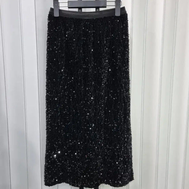 [BUNJANG] Black Sequin Long Skirt / 블랙 스팽글 롱 스커트