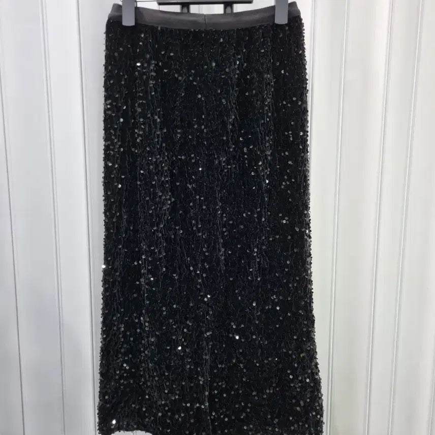 [BUNJANG] Black Sequin Long Skirt / 블랙 스팽글 롱 스커트