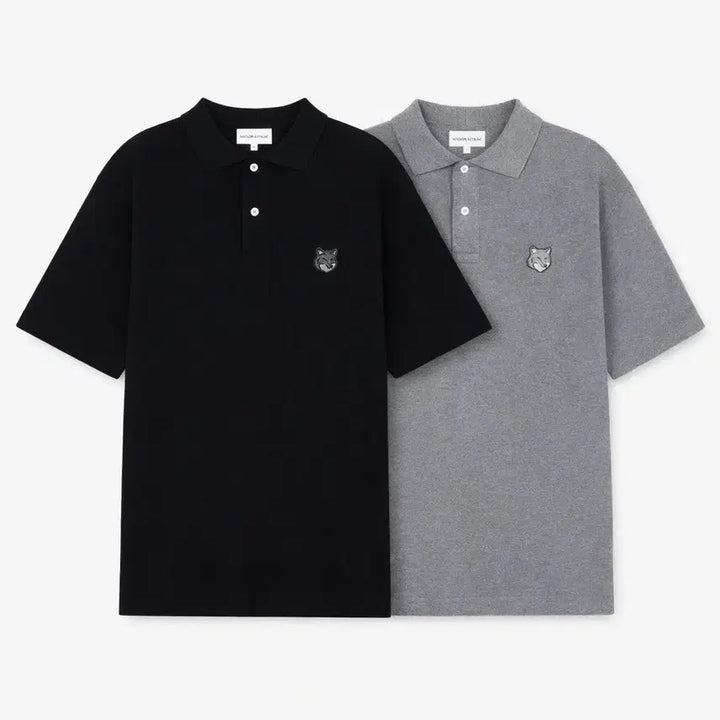 [BUNJANG] Maison Kitsune Fox Head Polo Shirt (Black/Gray) / NM46정품새상품>메종키츠네 폭스헤드 카라티 (블랙/그레이)