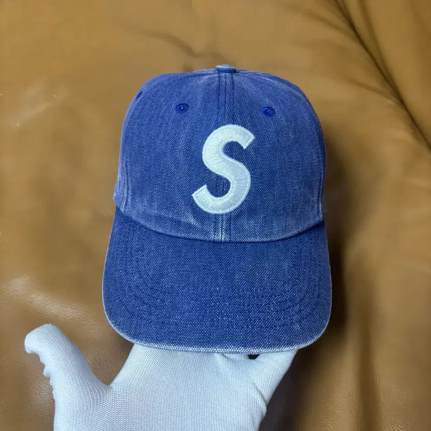 [SOLD OUT] 슈프림 S로고 6패널 볼캡 모자 23ss 피그먼트 네이비