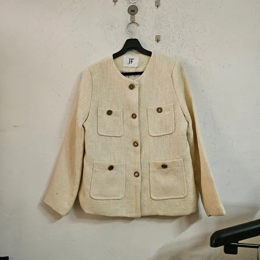 [BUNJANG] JF Ivory Tweed Pocket Jacket / JF 아이보리 트위드 포켓 자켓