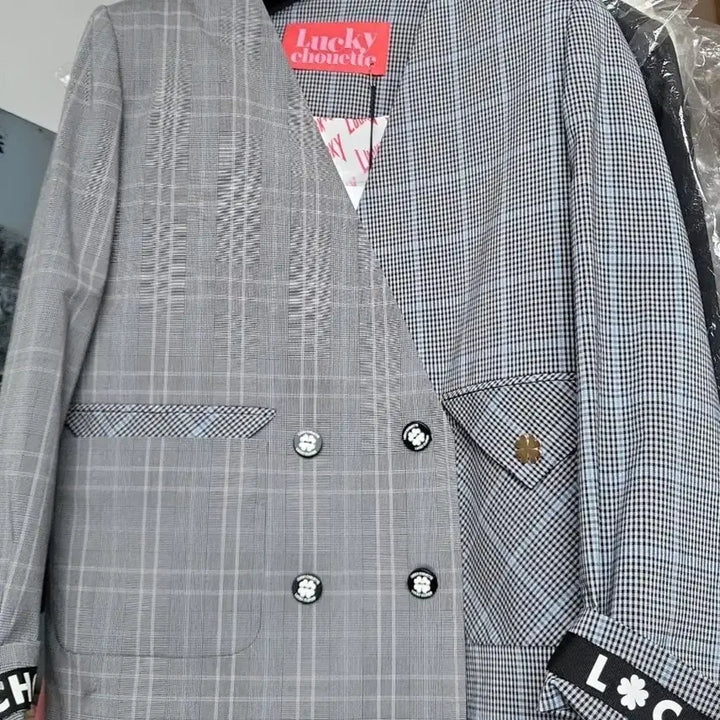 [BUNJANG] Lucky Chouette Checkered Unbalanced Jacket / 럭키슈에뜨자켓