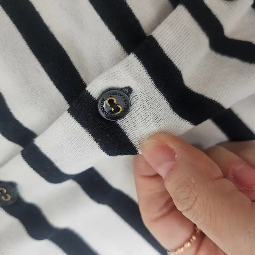 [BUNJANG] Burberry Blue Label Striped Cardigan / 일본 버버리블루라벨 스트라이프 줄가라 연핑 블랙 가디건