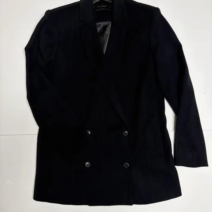 [BUNJANG] ZARA Striped Double-Breasted Blazer Black Size S / 자라 zara 스트라이프 더블 자켓 블랙 s사이즈