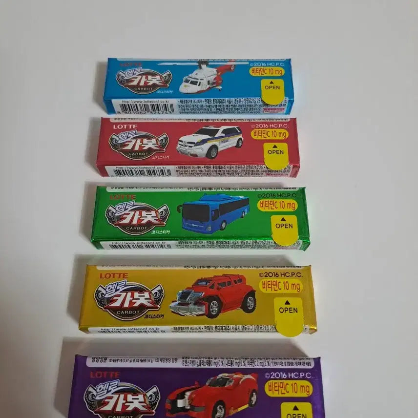 [BUNJANG] Lotte Hello Carbot Sticker Gum Set / 고전 [ 헬로 카봇 ] 롯데껌 코디스티커 판박이껌