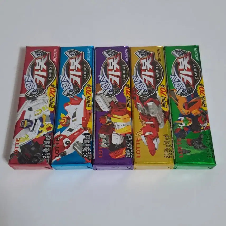 [BUNJANG] Lotte Hello Carbot Sticker Gum Set / 고전 [ 헬로 카봇 ] 롯데껌 코디스티커 판박이껌