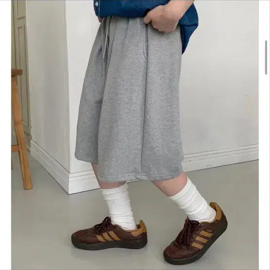 [BUNJANG] BAON Mélange Gray Bermuda Shorts / 바온 멜란지 그레이 버뮤다팬츠