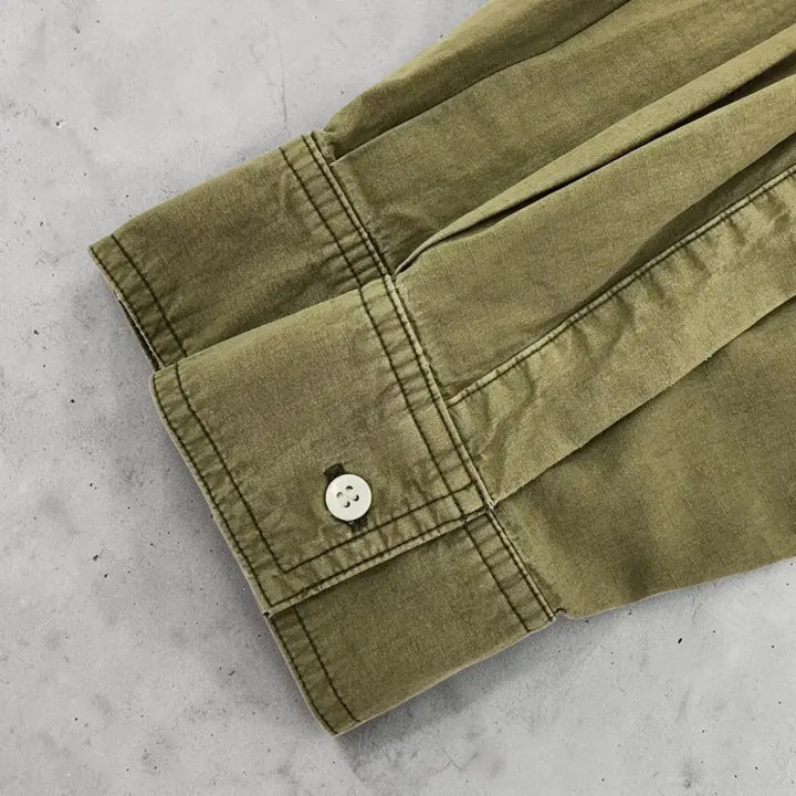 [BUNJANG] Heril Ripstop Workshirt Khaki / 헤릴 립스탑 워크셔츠 카키