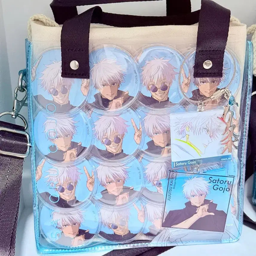 [BUNJANG] Jujutsu Kaisen Gojo Satoru Clear Bag Bundle Set / [무료배송] 주술회전 애니전시회 고죠 사토루 클리어백 (미개봉)