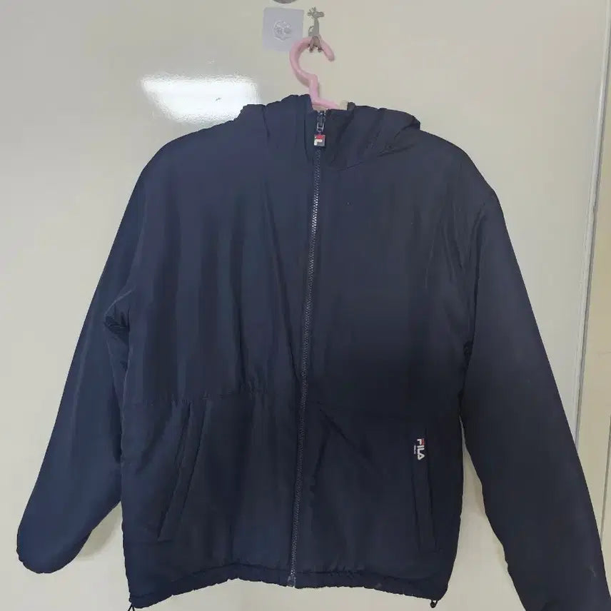 [BUNJANG] FILA Reversible Hooded Padded Jumper / FILA 양면  필라 검정색 후드 패딩 점퍼 s