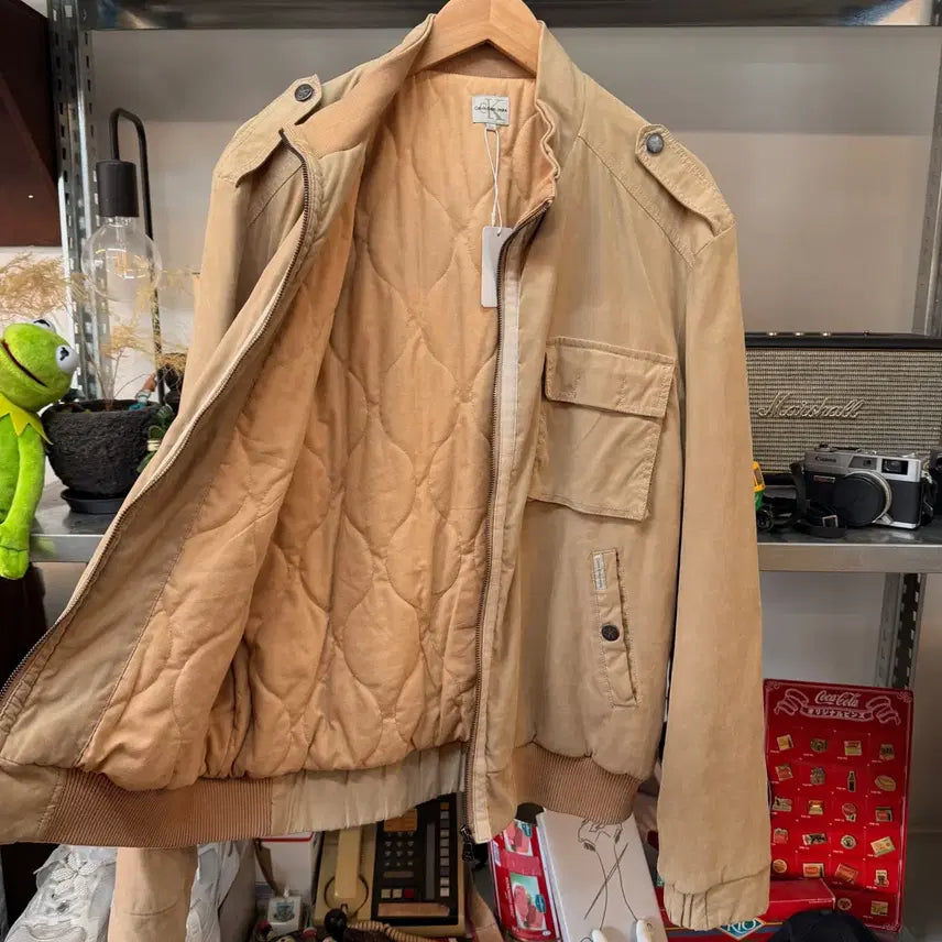 [BUNJANG] Calvin Klein Double Collar Two-Pocket Bomber Jacket / 캘빈 클라인 이중카라 투포켓 봄버 자켓