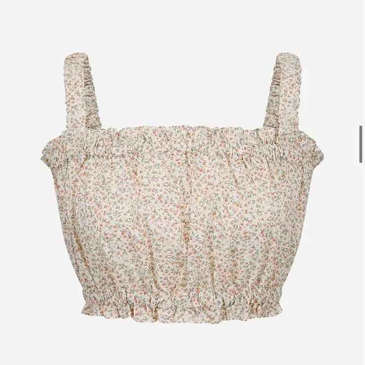 [BUNJANG] Langer Flower Pattern Crop Blouse / 랑거 플라워 패턴 크롭 블라우스