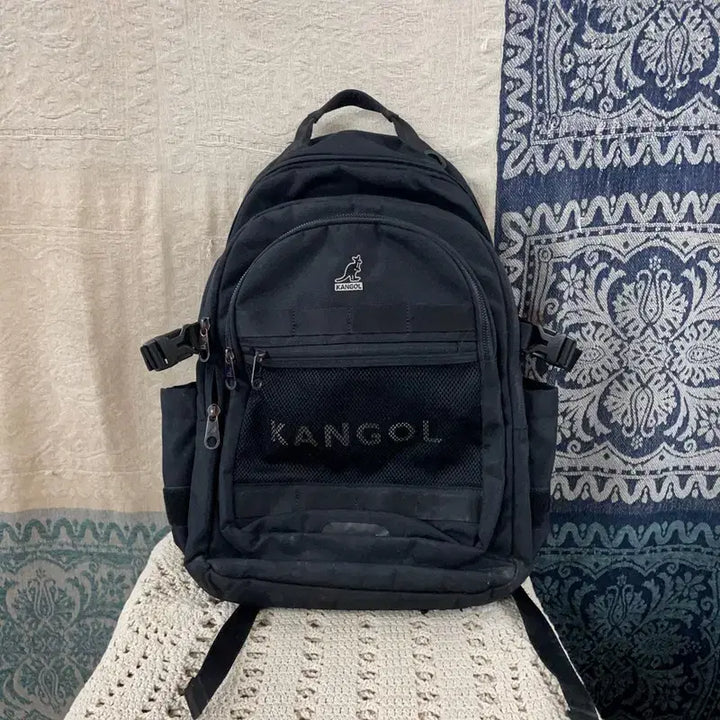 [BUNJANG] Kangol Black Backpack / [F] 캉골 블랙 신학기 백팩 학생용 책가방