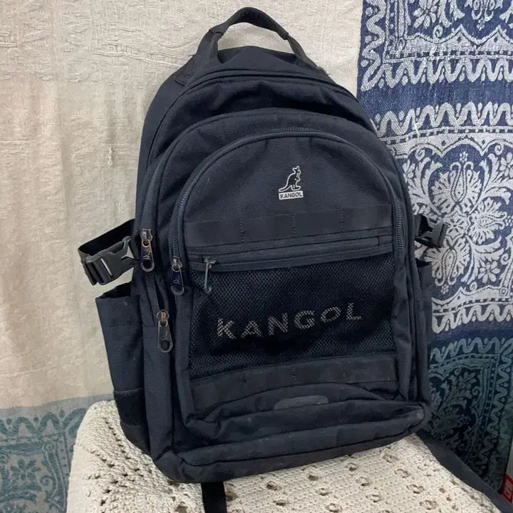 [BUNJANG] Kangol Black Backpack / [F] 캉골 블랙 신학기 백팩 학생용 책가방