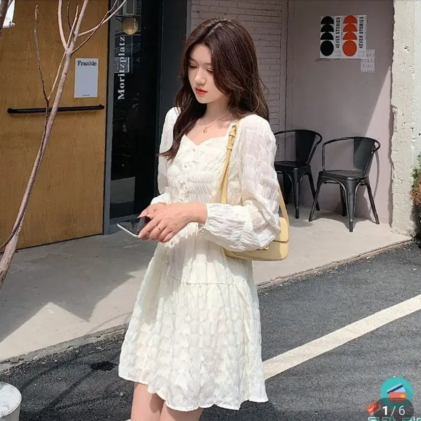 [BUNJANG] Self Wedding Dress / 교신 셀프웨딩 원피스(하객룩 결혼식 피로연 데이트룩 파티룩