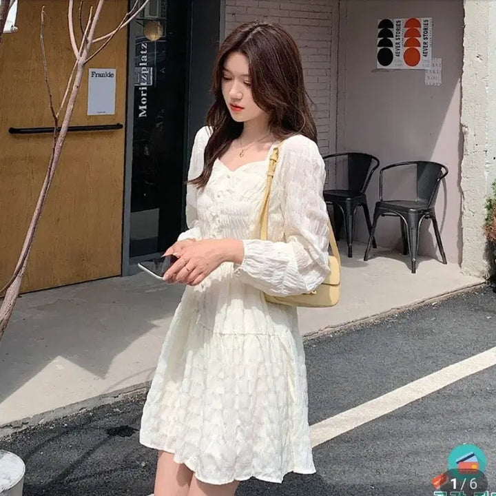 [BUNJANG] Self Wedding Dress / 교신 셀프웨딩 원피스(하객룩 결혼식 피로연 데이트룩 파티룩