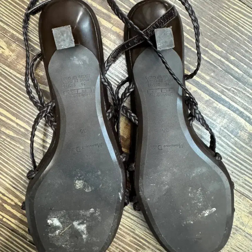 [BUNJANG] Massimo Dutti Braided Leather Strap Sandals / 마시모두띠 브레이디드 레더 스트랩샌들 (230)