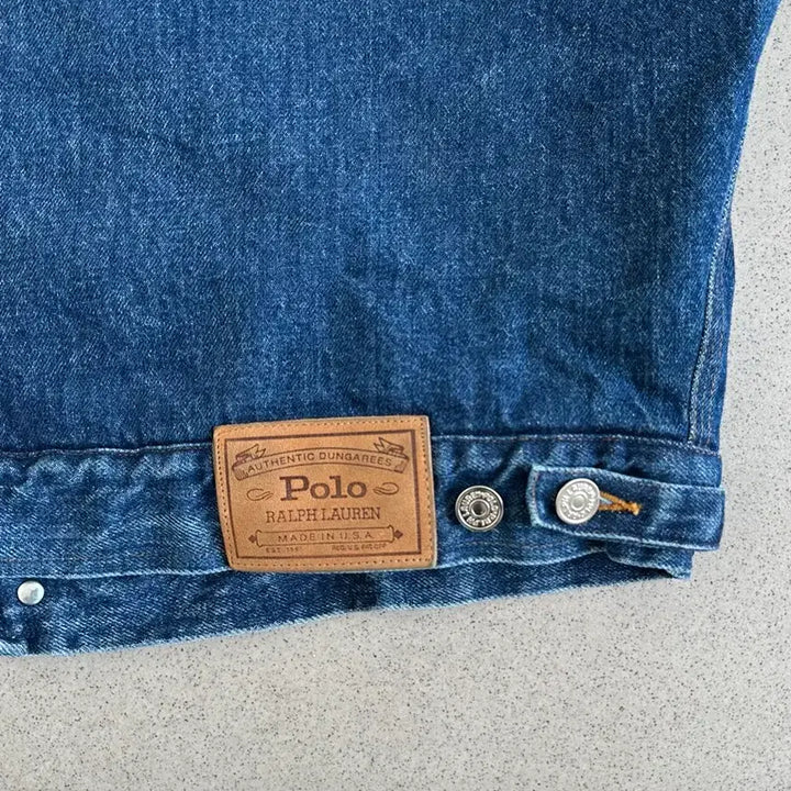 [BUNJANG] Polo Dungaree Jacket (Blue) - XL / 80s 빈티지 폴로 덩가리 자켓 블루 XL