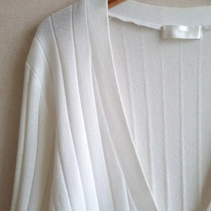 [BUNJANG] System White Knit Cardigan / 한섬 시스템 화이트 니트 가디건 7부