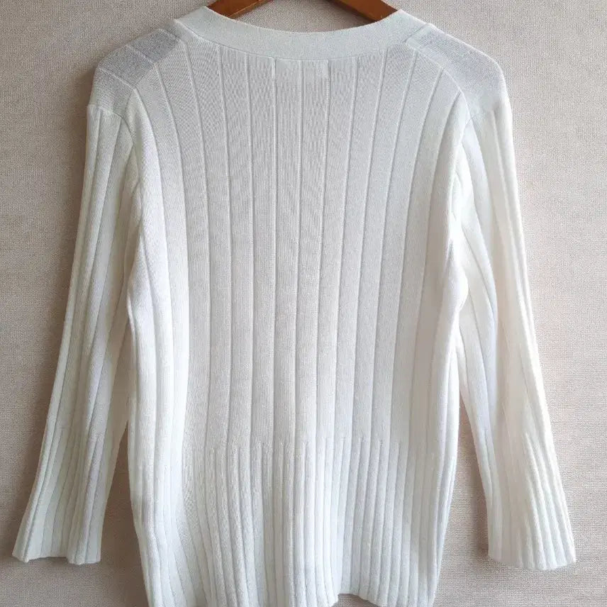 [BUNJANG] System White Knit Cardigan / 한섬 시스템 화이트 니트 가디건 7부