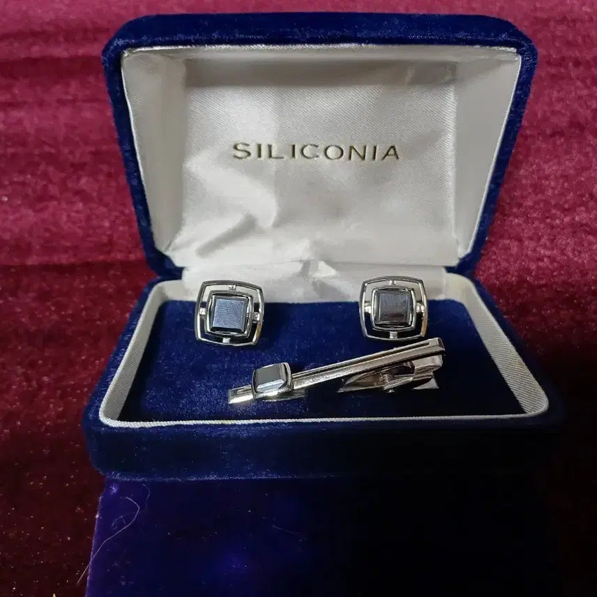 [BUNJANG] Siliconia Cufflinks and Tie Pin Set / 실리코니아 커프 링크스,타이핀세트