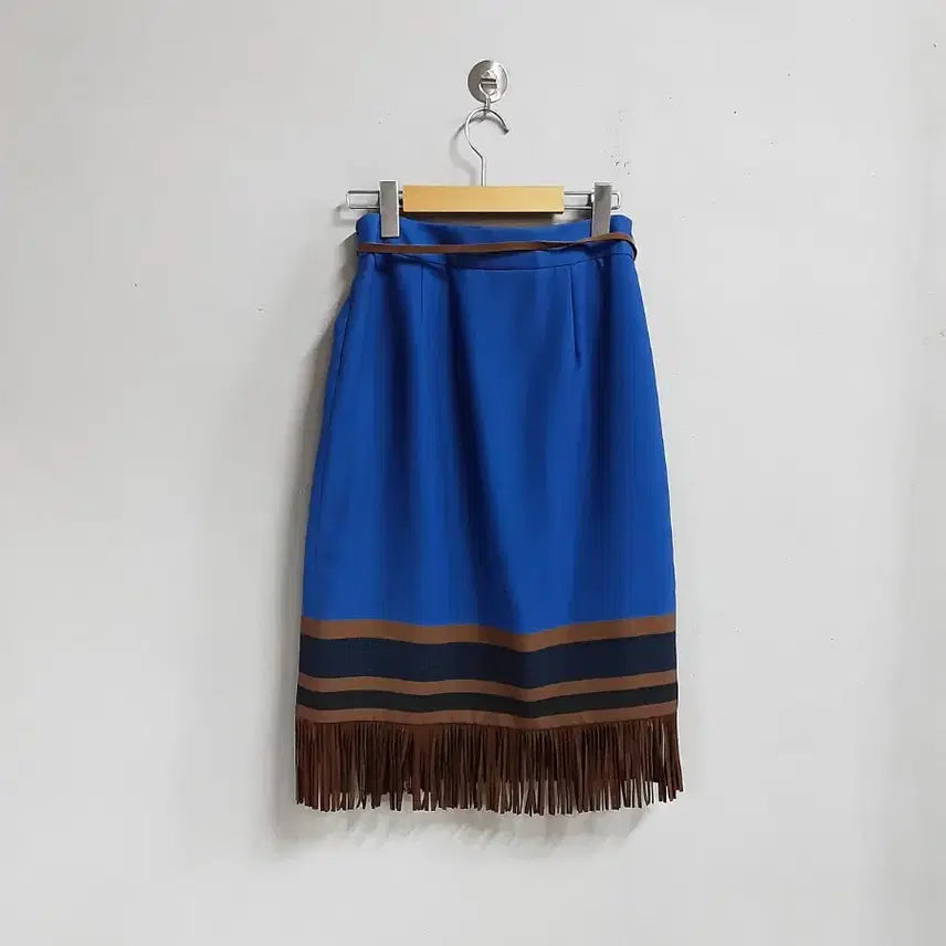 [BUNJANG] It MICHAA Blue Fringe Wrap Skirt / 잇미샤 블루 프린지 랩 스커트 26